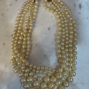 J. Crew Faux Multi Strand Pearl Necklace
